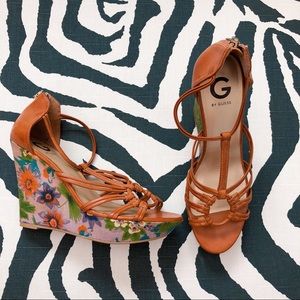 Y2K G by Guess tropical wedge heel